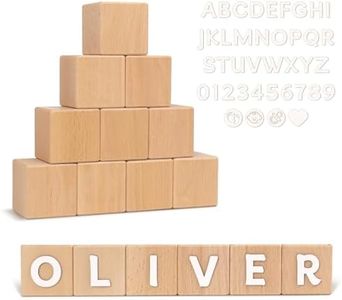 10 Pcs Custom Wooden Letter Blocks, Personalized Wood Name Blocks and 112 White Letter Nursery Name Decor, Baby Shower Alphabet Blocks Name Sign