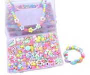 SYGA Beads for Kids Crafts Children's Jewelry Making Kit DIY Bracelets Necklace Hairband and Rings Craft Kits Birthday for 4, 5, 6, 7-Year-Old Little Girls-Multicolor (DIYBeadsSet-1)