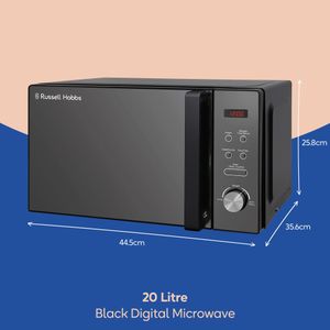 Russell Hobbs 20L Microwave – Black Compact Countertop Oven