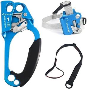 NewDoar Hand Ascender & Foot Ascender & Foot Loop Set for Tree Arborist Rappelling Gear Equipment CE Certified Rope Clamp for 8~12MM Rope (Right Blue Set)