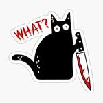 Funny Murderous Cat Holding Knife H