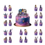 25 Pcs Wish Asha Cake Toppers for Girls Boys, Wish Asha Cake Decorations Wish Asha Cupcake Toppers, Wish Asha Birthday Party Decorations Supplies