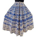 CHANDRAWAT Women's Cotton Jaipuri Sanganeri Print Fashion Skirt, Wrap Around, Maxi Skirt, Mandala Hand Block Rajasthani Long Fashion Skirt Colored Wrap Around (Free Size) (RED)