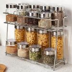 NH10 DESIGNS Tabletop Spice Rack For Your Kitchen_Countertop Spice s And Masala Rack 2 -Tiered Shelf And 2 Layer Stainless Steel And Special Countertop Spice Rack-(Pack Of One) (Nhsp)