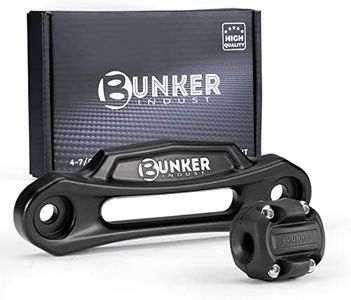 BUNKER INDUST Winch Hawse Fairlead with Winch Cable Hook Stopper, 4-7/8’’ Inch Bolt Pattern Aluminum Fairlead Rubber Winch Stopper Kit for 3500-4500LBS ATV/UTV Winch