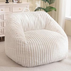BYBYME Giant Bean Bag Chair for Adults and Kids, Large Comfy Cozy Beanbag, Floor Sofa for Teens, Living Room, Gaming, Reading