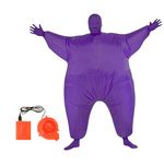 Qshine Inflatable Full Body Jumpsuit Cosplay Costume Halloween Funny Fat Suit Fancy Dress Blow Up Party Toy (Purple)