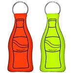 wisdompro 2 Pcs Neoprene Floating Keychain, Bottle Shaped Key Float, Boat Keys Float Keyring for Boating, Fishing, Sailing, Kayaking, Water Sports - Orange, Green