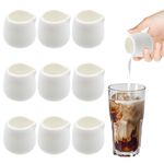 OMJMYY 10 Pcs White Small Porcelain Milk Jug Mini Milk Jug 50ml Mini Creamer Jugs Without Handle Sauce Jug Small Gravy Jug Mini Fingerprint Creamer Pitcher for Coffee Milk Creamer and Sauces