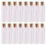 KisSealed 100pcs Cork Stopper Glass Bottles, 20 Ml Small Potion Bottles with Cork Lids Tiny Vials Mini Cork Jars or DIY Art Crafts Projects Party Decoration Wedding Favors