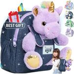 Naturally KIDS Purple Unicorn Backpack for Toddler Girls, Toddler Backpacks Girls 2-4, Preschool Backpack Girls, Unicorn Toys Girls Age 3 Year Old Girl Birthday Gift Ideas, Toys 3 Year Old Girls Boys