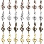 SUNNYCLUE 1 Box 80Pcs Music Notes Charms Bulk Musical Note Charm Mini Tibetan Style Silver Bronze Charms Gold Music Symbol Note Charm for Jewelry Making Charms Keychain Earring Necklace DIY Crafts, No Gemstone