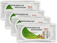 Refrigerator Deodorizer(4 pack), Fridge and Freezer Odor Eliminator, Activated Carbon Smell Remover and Moisture Absorber