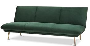 Contemporary Green Velvet Sofa Bed with Brass Legs