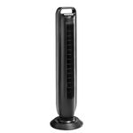 Seville Classics UltraSlimline Indoor Bladeless Oscillating Tower Fan Quiet Cooling LED Display Space-Saving for Home w/Remote and 7.5H Timer, Black, 40" 5-speed (115 degrees)