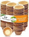Raj Disposable Palm Leaf Bowl for Bunnies (100 Count, 2.5" Bowls) Compostable Bowl Like Bamboo Bowls Disposable Bunny Chew Toys | All-Natural Safe & Chewable Treat Dish for Rabbits & Bunnies