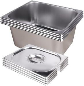 WELKOR 4 pack Stainless Steel 1/1-1/9 Size 4 Inch Deep Hotel Food Pan for Home, Party, Restaurant, Hotel, Buffet,Anti-Jam Chafing Steam Table Pans