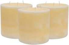 Nicola Spring Vanilla Scented Triple Wick Pillar Candle, 130hrs Burning Time, 15 x 15 cm - Pack of 3