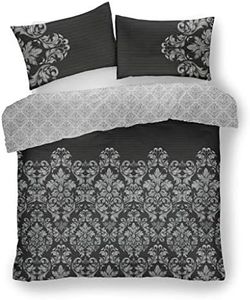 GC GAVENO CAVAILIA - Juego de Cama de edredón de Lujo, con Estampado de Damasco, Hecho en poliéster y algodón, tamaño Single Color Negro (135 x 200cm)