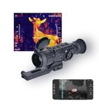 35mm 384×288 60Hz X350 Thermal Scope,12um ≤45mk Thermal Imaging Rifle Scope, 1585 Yards Detection Range, 0.39 inch, 2K OLED Thermal Night Vision with 16340 3600mAh, 64GB, IP67