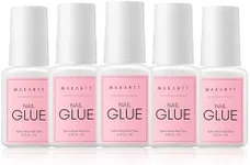 Makartt Super Strong Nail Glue for Press on Nails: Acrylic Nail Tips-Fake Nails-Salon Quality Brush On Nail Glue-Quick Dry Easy Application No Need for Nail Lamp Durable & Long-Lasting 7ML 5Pcs