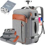 Lumesner Carry on Backpack, Extra Large 40L Flight Approved Travel Backpack for Men & Women, (A-grey With 4 Packing Cubes), X-Large, Backpack With Wheels