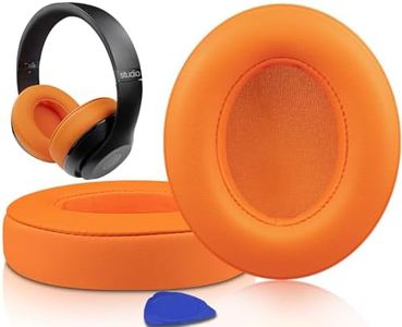 SoloWIT Replacement Ear Pads Cushions for Beats Studio 2 & Studio 3 Wired & Wireless Headphones, Earpads with Soft Protein Leather, Noise Isolation Memory Foam, Added Thickness - Orange