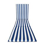 Il Tuo Artigiano Design Padded Cushion for Lounger, Handmade Fully Removable Cotton Cover, 190 x 60 x 4.5 cm (Blue)