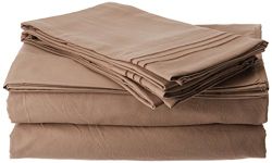 Celine Linen 1800 Series Egyptian Quality Super Soft Wrinkle Resistant & Fade Resistant Beautiful Design on Pillowcases 4-Piece Sheet set, Deep Pocket Up to 16inch, California King Taupe