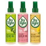 3 x 190ml Assorted Low 1 Calorie Cooking Spray Butter Garlic Olive Oil Dressing Grill Frying Baking Roasting Savoury Food Cakes Dessert