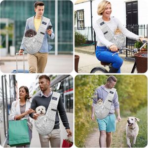 CUBY Dog Sling Carrier – Striped Grey Pet Shoulder Bag