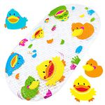 Yolife Baby Bathtub Mat Cartoon Duck Design Non Slip Bath Mat Massage with Strong Suction Cups for Toddlers Children 39 x 69 cm