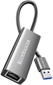 BlueRigger USB 3.0 to Ethernet Adapter (1000Mbps, Gigabit USB-A Ethernet Converter, RJ45 LAN Network Adapter) - Compatible with PC, Desktop, Laptop, Nintendo Switch Dock