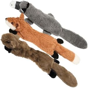 Nocciola - Lot de 3 Jouets à Couineur pour Chien Indestructibles, Jouet interactif Chien pour Petits, Moyens et Grands Chiens (Âne + Renard + Écureuil)