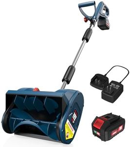 Enhulk Snow Shovel, 20V | 12-Inch | 4-Ah Cordless Snow Blower, Battery Powered Snow Blower with Directional Plate & Adjustable Front Handle (4-Ah Battery & Quick Charger Included)