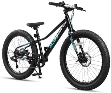 Glerc Mars Kids Mountain Bike, 24 Inch Fat Tire Bike for Teen Ages 9-15 Year Old, Boys Bicycle with 2.8-Inch Wide Tires and 6 Speed Drivetrain, Black