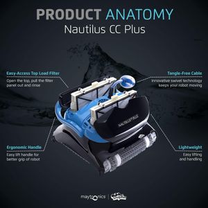 Dolphin Nautilus CC Plus Robotic Pool Vacuum – Wall Climbing, Smart Navigation, for In-Ground Pools up to 50ft
