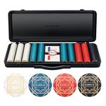 SLOWPLAY Nash 500 PCS Ceramic Poker Chips Set for Texas Hold’em 10g poker chips without values | Deluxe chip case | 2x Plastic Playing Card Decks, waterproof | Luxury Dealer Button