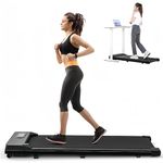 Bigzzia Walking Pad Treadmill, 3 in 1 Under Desk Treadmill, 2.5HP Walking Treadmill with LED Display for Home/Office Use, Adjustable Speed 1-8KM/H, 320 LB Capacity, Remote Control, No Assembly (Black)