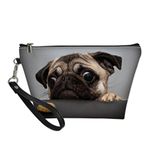 Coloranimal Pug Dog Print Womens Travel Toiletry Bag Holders Cosmetic Zip Closure