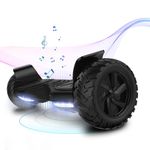 ELEKGO 8.5 Inch Hoverboard, All-Terrain Tires Off-Road Self Balancing Scooter with Bluetooth LED Light Hoverboards and APP for Teenagers and Adults (Black)