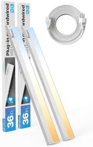 LED Under Cabinet Lighting, Plug in or Hardwired 36 Inch 18W Under Counter Lights for Kitchen, Built-in Switch 5 CCT (2700K-5000K) & 4-Level Dimmable, 2 Linkable Ways up to 20 Units, CRI 90+, FCC, 2P