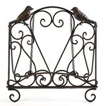 MOCOME Metal Recipe Book Holder Cookbook Stand for Kitchen (Birds/Vintage Scrolls, Bronze)