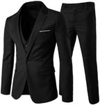 Mens 3-Piece Suit Notched Lapel One