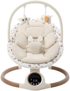 Baby Swing for Infants with 5 Point Harness, 5 Speeds Infant Swing with Soft Cushion, 10 Songs and Bluetooth Music for Newborn, Remote Control & Touch Panel Use, Multi