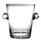 Barski -Glass- Ice Bucket- Wine Cooler - 9.25" H Glass - with 2 Handles - Clear - Made in Europe
