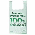 Bag Market | 100 x Large Heavy Duty 100% Degradable Carrier Bags - 11" x 17" x 21" | Shopping/Supermarket/Eco