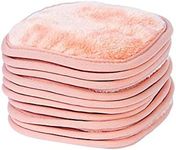 Eurow Makeup Removal Cleaning Cloth, Washable and Reusable, 5 by 5 Inches, Coral, Pack of 10