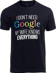 My Wife Knows Everything! | Funny Husband Dad Groom T-shirt-Adult,black_XL