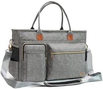 Rabjen Nurse Tote Bag for Work with Padded 15.6” Laptop Sleeve, Medical Supplies Shoulder Bag for Home Health Care